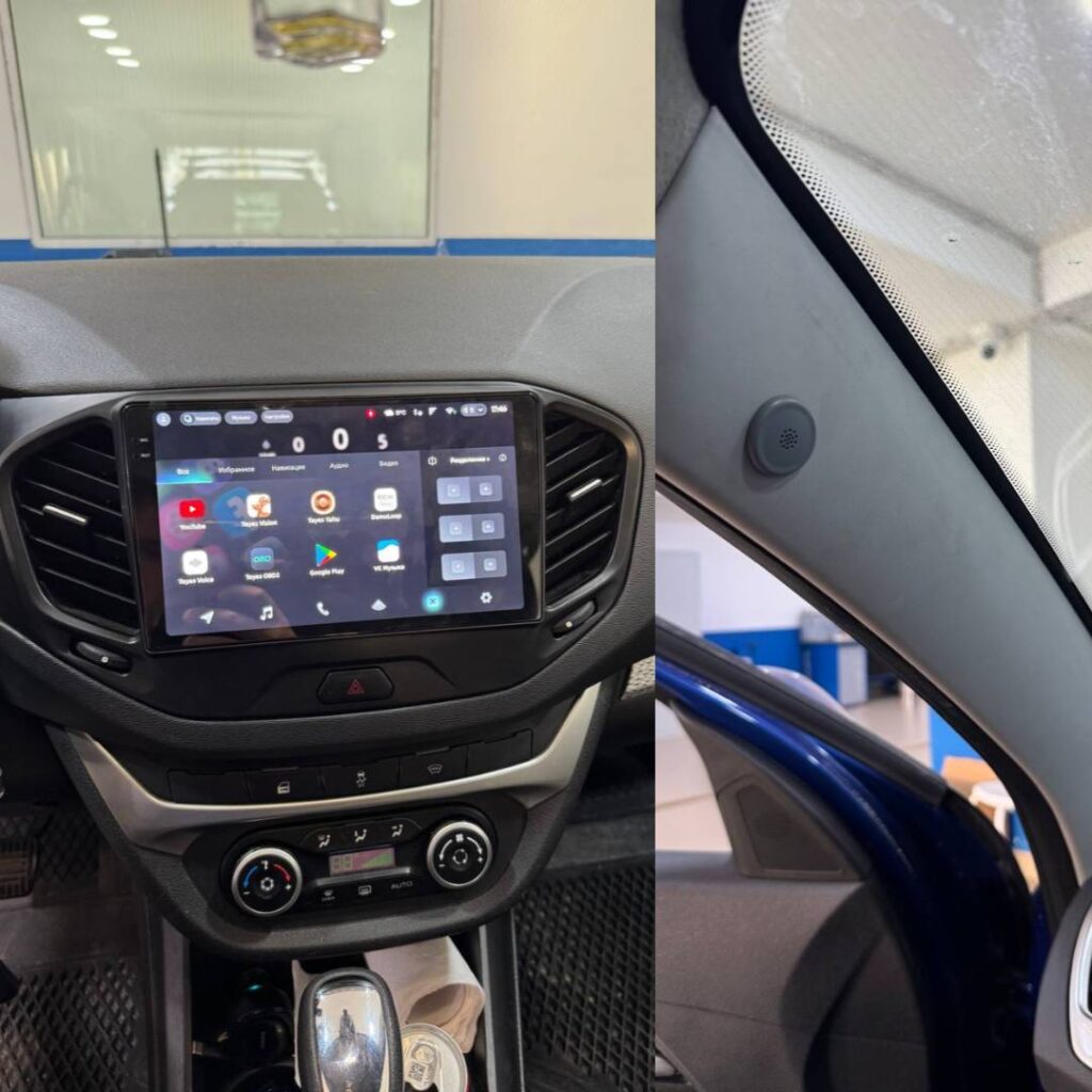 Установка магнитолы TEYES CC4 и цифрового микрофона на LADA Vesta